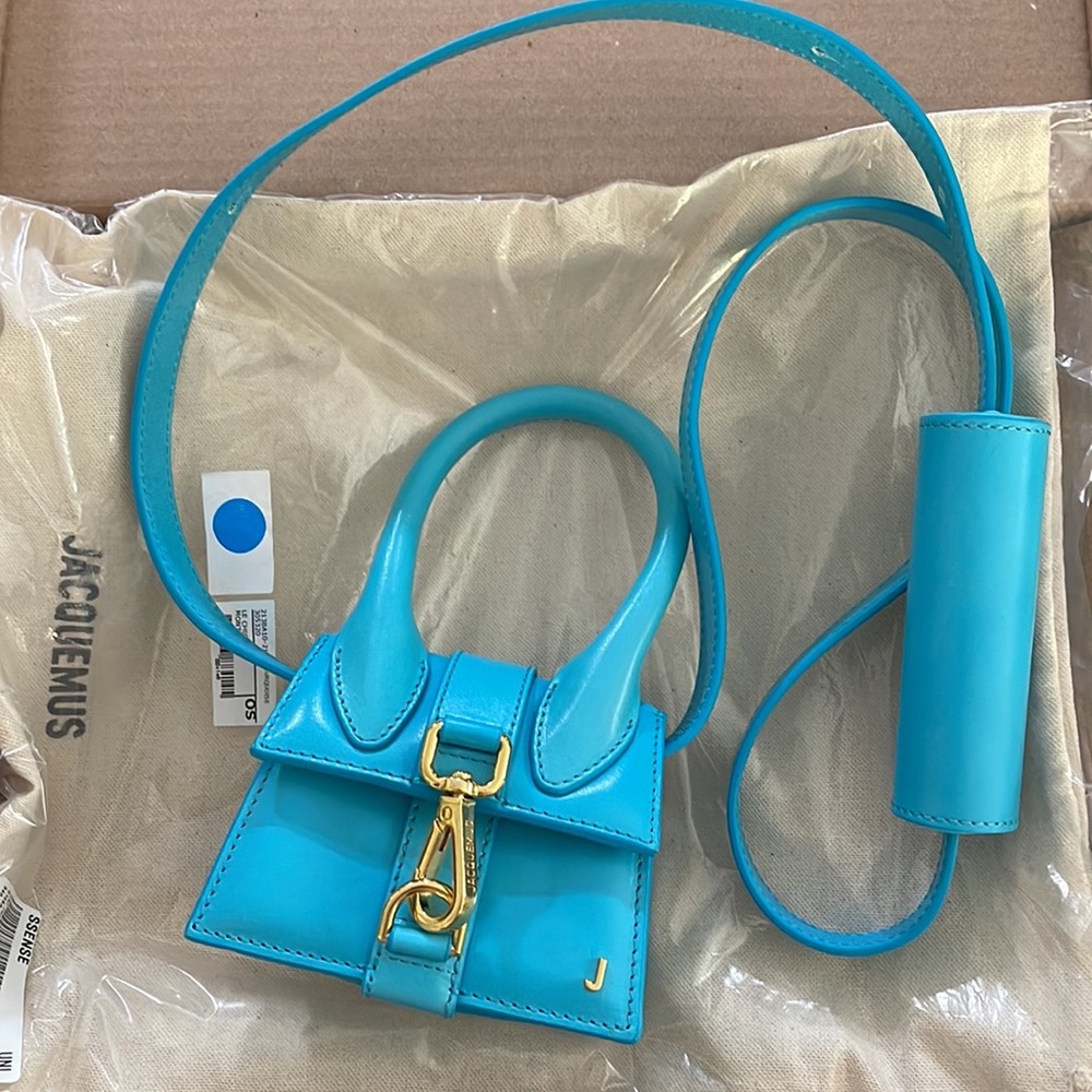 Jacquemus La Montagne Le Chiquito clutch mini bag Turquoise